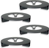 Set van 4 bloempotonderzetters - kleur: zwart - rond - 27 cm diameter - bloempot onderzetter - gerecycled materiaal