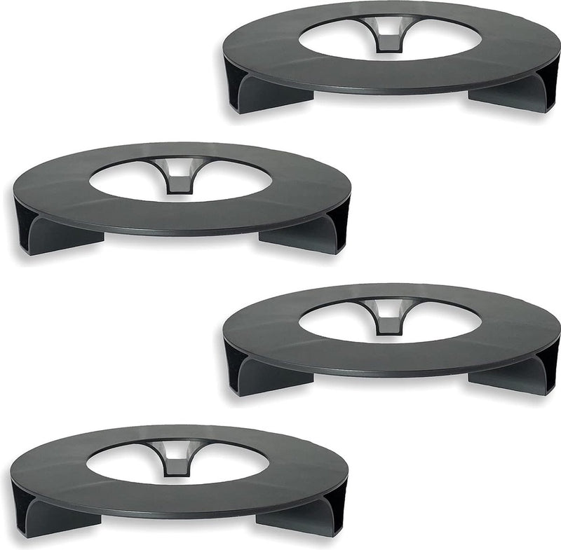 Set van 4 bloempotonderzetters - kleur: zwart - rond - 27 cm diameter - bloempot onderzetter - gerecycled materiaal