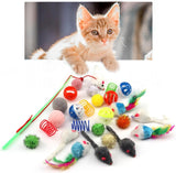 31 stuks kattenspeelgoed met kattentunnel, ballen, kattenspeelgoed, muizen, veerspeelgoed, pluche speelgoed, interactief kattenspeelgoed voor katten, kattenaccessoires