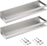 Set van 2 roestvrijstalen wandplanken van 40 cm met schroeven Plank Zilveren wandplanken Wandplanken Decoratieve planken