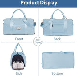 Sports Bag, Travel Duffel Bag, Sports Duffel Bag with Shoe Compartment & Wet Compartment, Waterproof Overnight Bag, Travel Bag, Luggage Bag for Sports & Travel for Men and Women, #2 Blue, 1