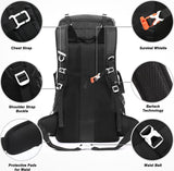 Wandelrugzak 50 l, heren en dames, waterdichte trekkingrugzak, reisrugzak, outdoor, wandelen, rugzak met regenhoes, backpacker rugzak voor wandelen, bergbeklimmen, kamperen, reizen sport