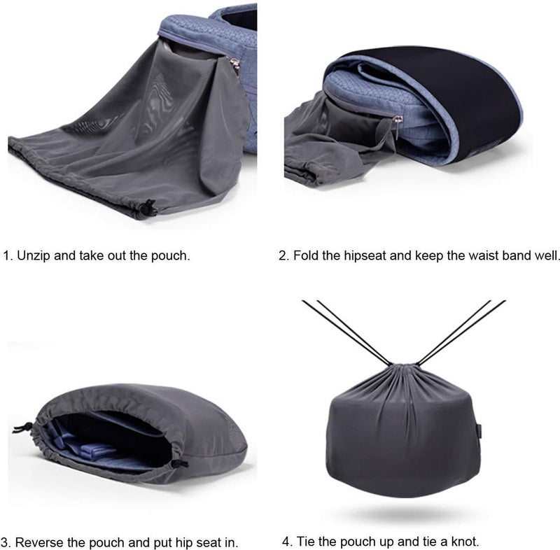 Hipseat Babydrager 0-36 maanden, lichte, verstelbare, rugondersteunende taillekruk, 3-in-1 babydrager voor pasgeborenen tot peuterzitje (lichtgrijs)