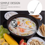 Soeplepel roestvrijstalen keukengerei lange steel keukenlepel lepel met haak voor het ophangen van serveergerei 13 cm