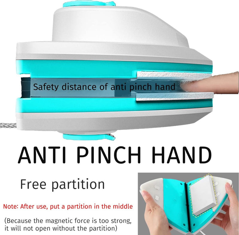 Watergevulde magnetische glasborstel, dubbelzijdige glasreinigingsborstel voor ramen, reinigingsgereedschap voor ramen, reinigingsgereedschap, magnetische raamreiniger, dikte 15-26 mm