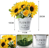 Kunstbloemen, zonnebloem, kunstplanten in pot, decoratieve bloemen, kunstplant, voor binnen en buiten, namaak, groene planten, tafeldecoratie, bruiloft, woonkamer, balkon, decoratie,