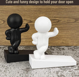 2 stuks decoratieve buddy-deurstopper, effectief om uw deur open te houden, zwart en wit