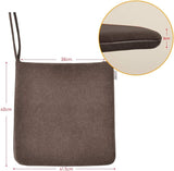 Set van 2 stoelkussens, 1 x traagschuim stoelkussen, prachtige stof stoelkussen, wollig stoelkussen, zitkussen voor stoelen in huis en tuin collectie, donkerbruin