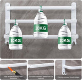 Handdoekstang, groot, zonder boren/stansen, 60 cm, meerlaags aluminium, handdoekhouder, wandrek, wandmontage, wandmontage, wandhanddoekhouder, 3 verdiepingen, badhanddoekstang voor badkamer en keuken