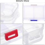 Set van 5 dubbellaags verstelbare pennenbakjes Kunststof stapelbare pennenbakje met deksel Transparante briefpapierdoos Penhouder Opbergdoos voor kinderen Studenten voor schoolbenodigdheden, transparant,