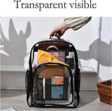 Transparante pvc-schoolrugzak, transparante rugzak, transparante boekentas voor werk en reizen, ideaal voor dagelijks gebruik, school en reizen