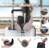 Nekkussen in het vliegtuig, reiskussen van traagschuim met fluweelzachte overtrek, voor volwassenen, voor reizen, camping, kantoor en huis (lichtroze)