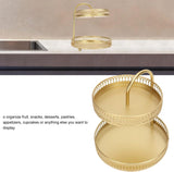 Gouden taartstandaardset, 2-laags fruitschaal met grote capaciteit, decoratieve multifunctionele cupcakestandaard voor thuisfeestkeuken