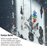 Kristallen zonvanger hangend metalen vlinderornament, glazen balprisma regenboogmaker woondecoratie, 3 stuks