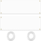 Set van 2 grote blanco banners, witte banners, zelf vormgeven, gepersonaliseerd, blanco lang met oogjes voor verjaardag jeugdwijding, polyester feestbanner met 10 m hangend touw voor feestfeesten, 180