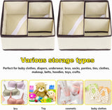 6 stuks opbergdozen kast, lade-opbergsysteem, kledingkast, organizer, opvouwbare opbergdoos, stof, kastorganizer voor sokken, stropdassen, kleding, ondergoed (off-white)