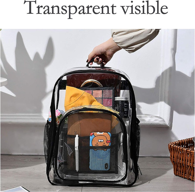 Transparante pvc-schoolrugzak, transparante rugzak, transparante boekentas voor werk en reizen, ideaal voor dagelijks gebruik, school en reizen