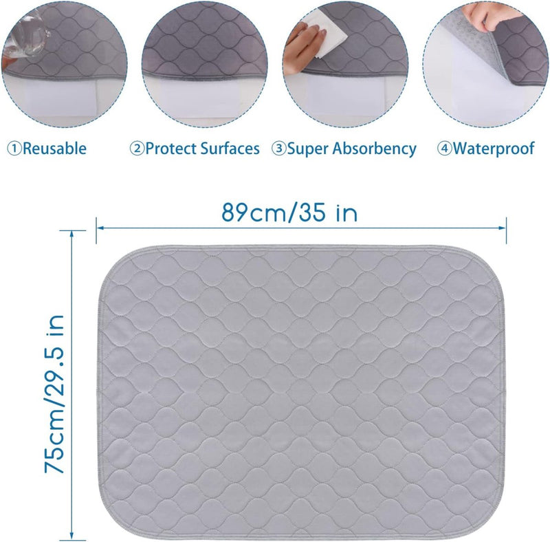 Puppy-onderlegger, incontinentie-onderlegger, wasbaar, trainingsmat voor huisdieren, hondenmat, vloerbescherming, wasbaar, herbruikbaar, antislip onderlegger voor puppy's, honden en katten, 75