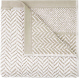 Handdoekenset, 100% katoen, patroon (zandgrijs/wit, 3 handdoeken 50 x 100 cm)