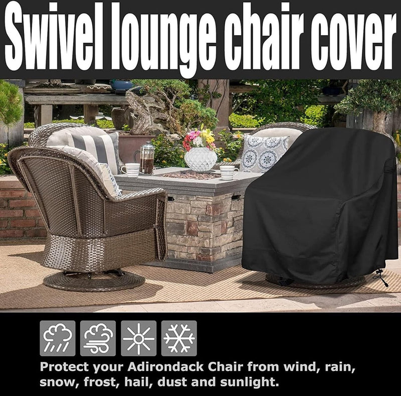 2 stuks beschermhoes voor tuinstoelen, afdekking voor tuinmeubelen, 420D Oxford, waterdicht, winddicht, uv-bescherming, voor tuinstoel, stapelstoelen