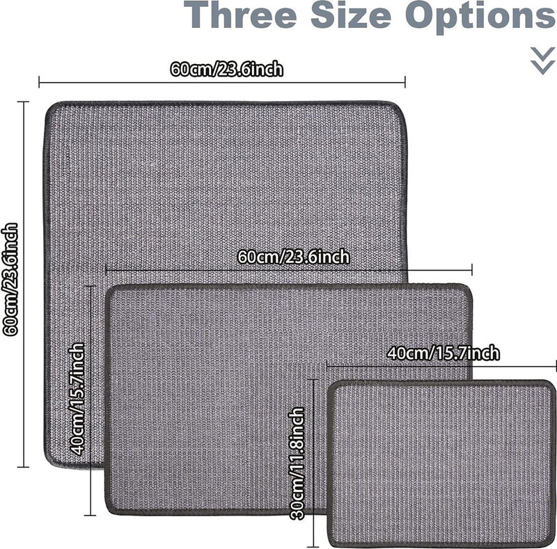 Krabmat kat, krabtapijt sisal, krabplank vloer antislip, natuurlijk sisaltapijt voor katten (40 x 60 cm, donkergrijs)