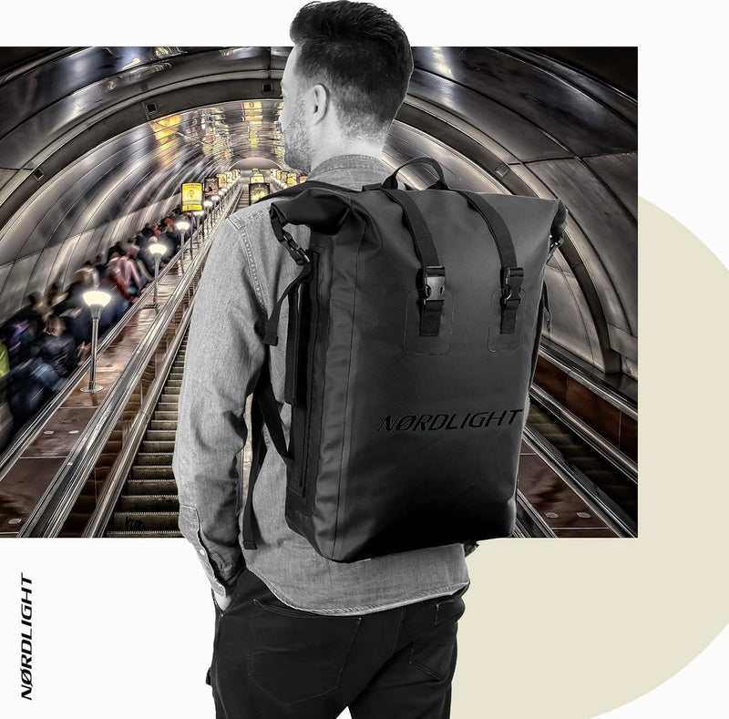 Waterdichte rugzak Dry Bag 35l - rugzak met oprolbare bovenkant en gevoerde draagriem, waterdichte tas voor watersport, fietsrugzak, koeriersrugzak, trekking