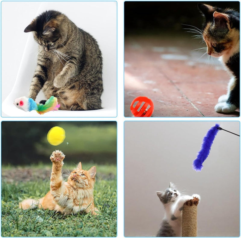 31 stuks kattenspeelgoed met kattentunnel, ballen, kattenspeelgoed, muizen, veerspeelgoed, pluche speelgoed, interactief kattenspeelgoed voor katten, kattenaccessoires