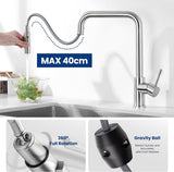 Keukenkraan, keukenkraan met uittrekbare douchemengkraan Keuken met 2 straalsoorten, keukenkraan, 360° draaibaar, keukenkraan, keukenkraan, roestvrij staal