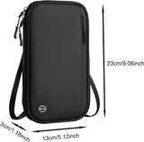 Paspoorttas, draagbare paspoorthoes, reisdocumentenorganizer, met RFID-blokkering, reisorganizer, zwart