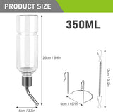 Drinkfles voor konijnen, 4 stuks, 350 ml, knaagdieren, drinkfles, automatische hangende waterflessen, knaagdierdrinken, geen druppel voor kleine dieren, cavia's, chinchilla's, hamsters