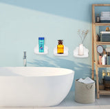 Wandrek, zwevend rek, 3-delige set, hangend, creatief voor slaapkamer, woonkamer, keuken en hal, wolken, wandplank, kleine afmetingen, wolken, wit