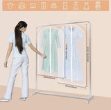 Transparante kledingzakken met ritssluiting, Ouinne-verpakking van 10 kledingzakken lang, 60 x 120 cm/140 cm, voor kledingopslag, doorschijnende pakzakken, kledinghoezen voor jassen, jassen (wit)