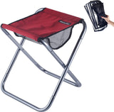 Campingkruk, klapkruk, licht en inklapbaar, opvouwbare kruk voor vissen, picknick, outdoor, rood, L