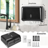 Papieren handdoekdispenser zonder boren, badkamerpapierdispenser, handdoekdispenser, wandgemonteerde handdoekdispenser voor C-, Z- of vouwpapierhanddoeken