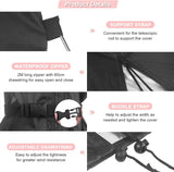 Beschermhoes voor parasol, zweefparasol, beschermhoes voor 3m-5m, parasol, afdekking, waterdicht, met stang voor 300 cm, 400 cm, 500 cm, zweefparasol, standaard, 280 x 50/60 cm