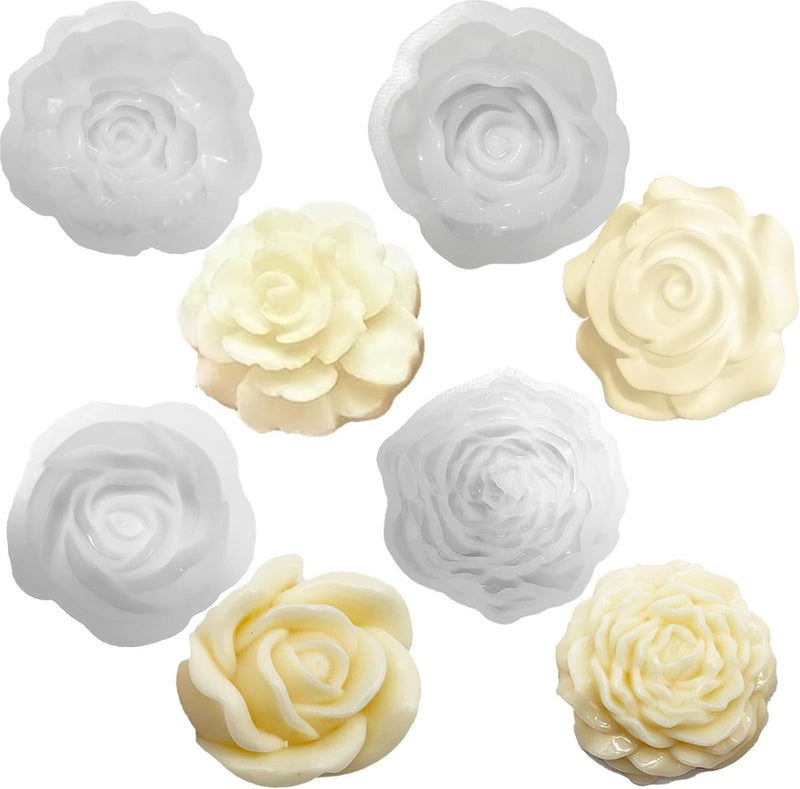 Bloemen kaars siliconen mallen gietvormen kaars mal voor het gieten van zeep mal 4 stuks siliconen mallen