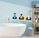 Wandrek, zwevend rek, 3-delige set, creatief voor slaapkamer, woonkamer, keuken en hal, wolken, wandplank, klein formaat, wolken, klein formaat, zwart