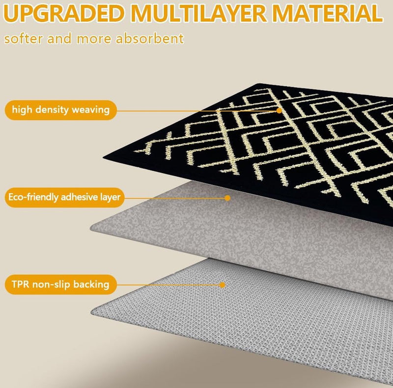 Deurmat voor buiten, tapijtvuilvangmat, deurmat voor entree, voordeur, terras, hal, tuin (3#, 80 x 120 cm)