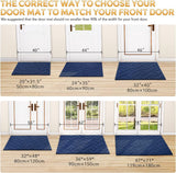 Deurmat voor binnen en buiten, wasbaar, entreement, binnen, vuilvangmat, antislip, deurmat voor entree, patio, hal, tuin, binnen en buiten (blauw, 119 x 180)