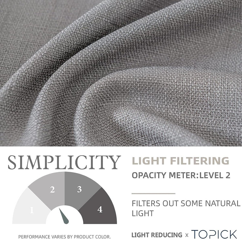 Vitrage bistrogordijn ondoorzichtig gordijn venstergordijn gordijn gordijn gaas sjaals half-transparant raamsjaal voor keuken woonkamer landhuis set van 2 90 x 60 H (cm) grijs