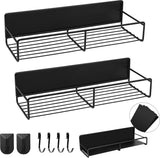 Koelkastrek, magnetisch, kruidenrek, zonder boren, met afneembare haken, hangend, metaal, keukenrek, organizer voor koelkast, set van 2