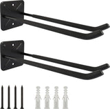2 stuks muurhaken om te schroeven muurhaken garage met schuim 31,5 cm zwart garagehaken heavy duty draagvermogen 80 kg heavy duty haak ijzer voor garage, kelder, schuur, fiets