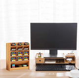 Pennenhouder opbergdoos van hout, multifunctionele bureau-organizer voor thuis, kantoor en op school., kersen