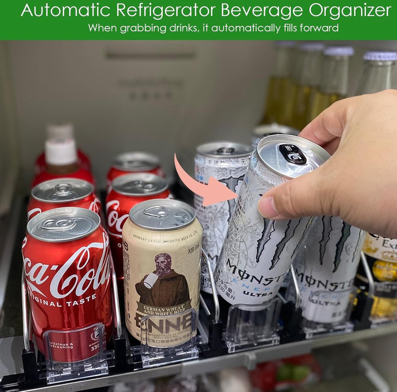 Koelkastorganizer drankjes - drankblikjesorganizer 25 x 31 cm, ideaal voor het organiseren van de koelkast en opslagruimte.