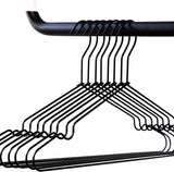 kleerhangers van stevig metaal - 8 stuks (zwart)