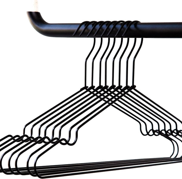 kleerhangers van stevig metaal - 8 stuks (zwart)