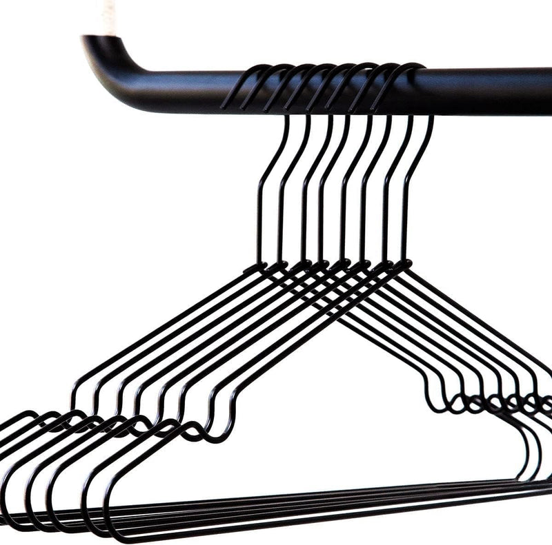 kleerhangers van stevig metaal - 8 stuks (zwart)