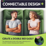 Reis-isomat, luchtmatras, zelfopblazend, verdikte opblaasbare isomat, camping met voetpers, pomp, opblaasbaar luchtmatras, ultralicht, isolatiemat met hoofdkussen, oogmasker, oordopjes