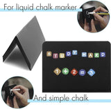 Mini-krijtbordset, kleine leisteen voor etikettering, kunststof buffetborden, krijtbord mini-tafelbladborden, voor prijskaartjes, bruiloft, feest, catering (zwart)