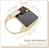 Grote stro, rotan strandtas, hobo handtassen, handvat, zomer, handgeweven stro portemonnee, beige